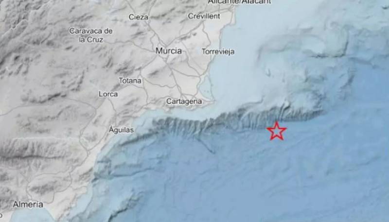 Seismic activity in the waters off Cabo de Palos this Monday