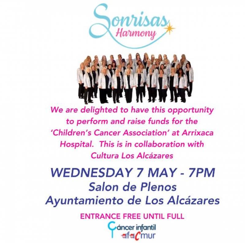 May 7 Sonrisas Harmony free concert in aid of children's cancer charity