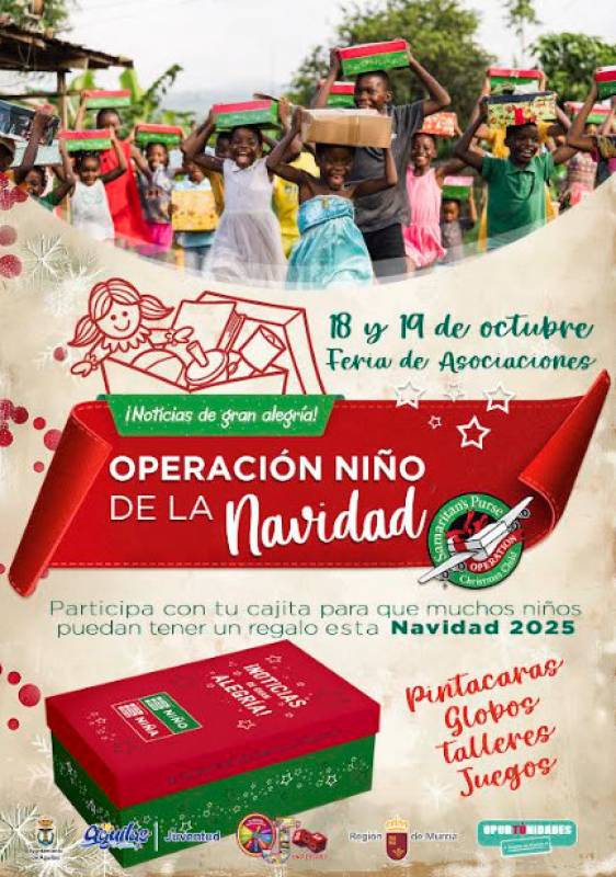 Águilas Town Hall encourages residents to prepare Xmas gifts for children in need this year