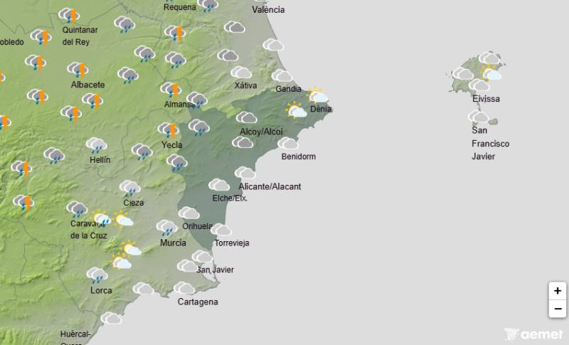 Grey skies and scattered rain: Alicante weather forecast December 18-21
