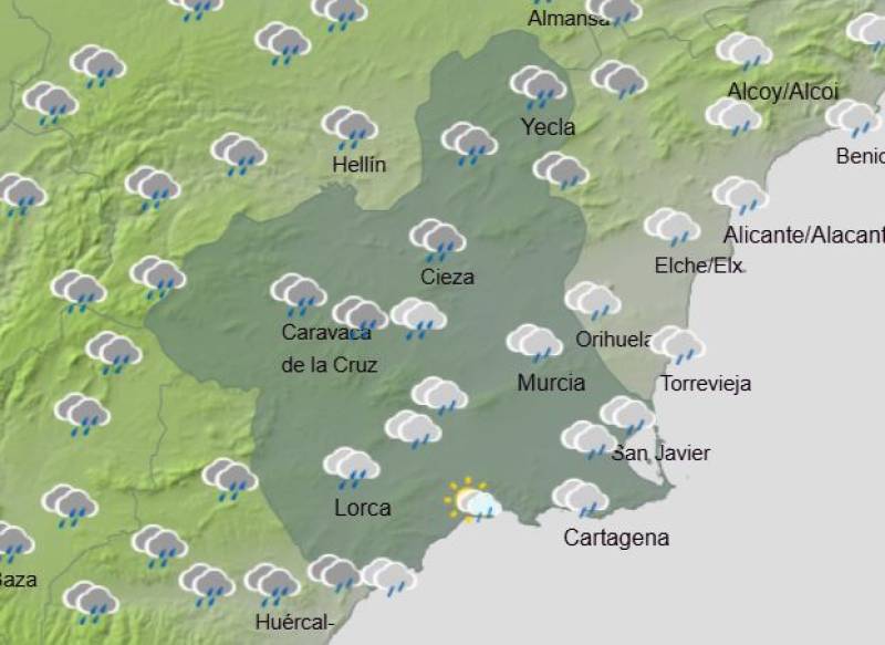 Temperatures above 20 degrees in Murcia, even as storm batters with wind and rain: Weather forecast January 26-29