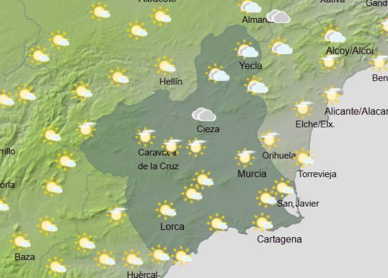 Murcia forecast February 12-15: More weather warnings for strong wind all this weekend