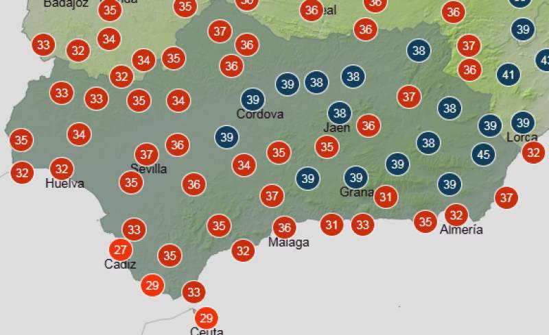 Andalucía weekend weather forecast July 16-19: No let-up as the heat intensifies further