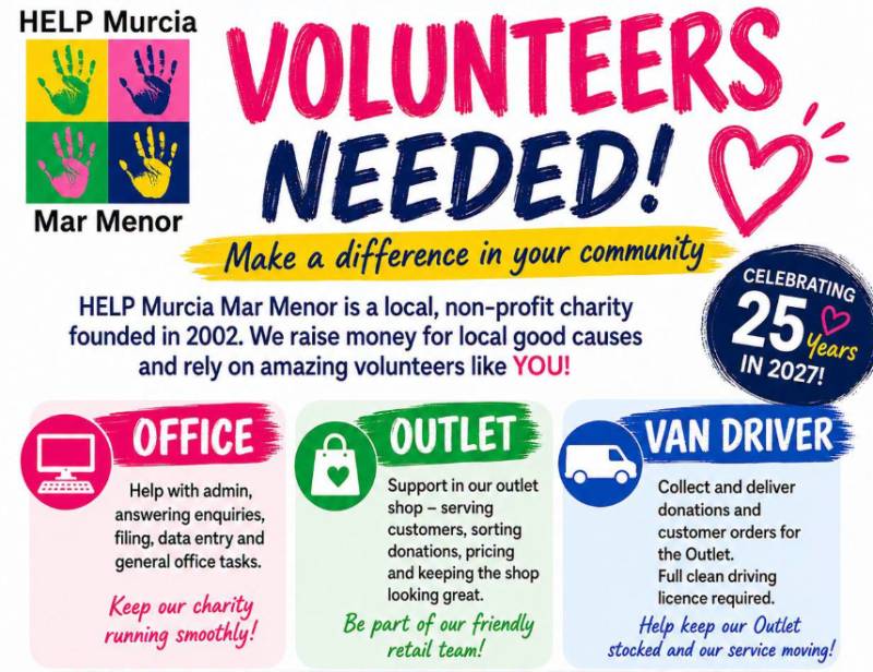 Could you spare a few hours to volunteer with HELP Murcia Mar Menor?