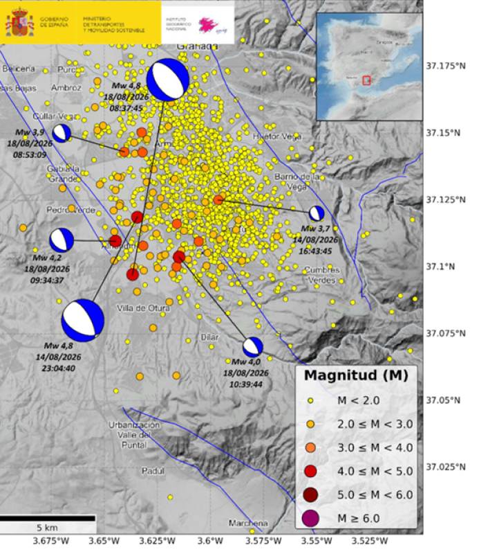 More than 1,300 earthquakes recorded in Granada in two weeks